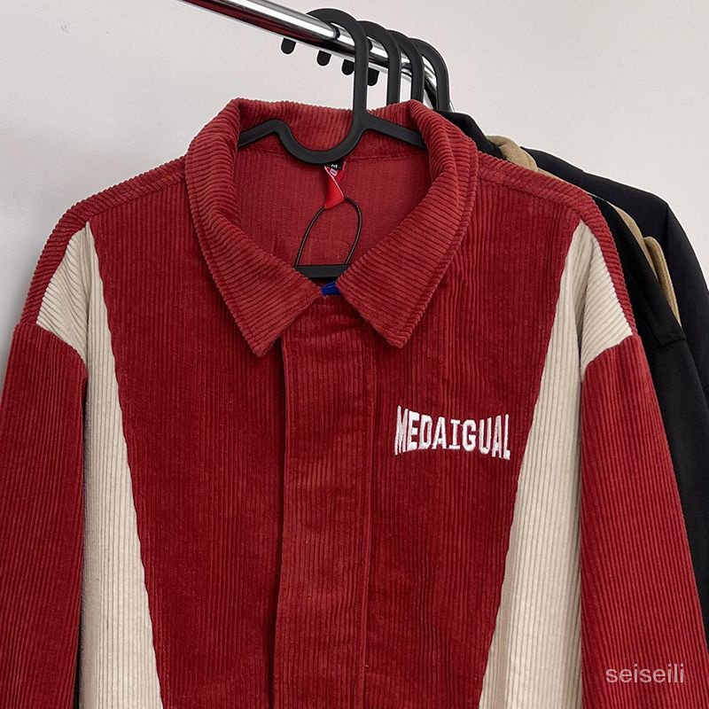 Áo Khoác Bóng Chày Dài Tay Phối Màu Tương Phản Phong Cách Đường Phố Mỹ Mùa Thu Cho Nữ