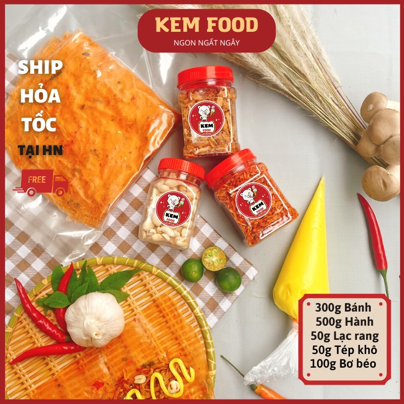 COMBO Bánh Tráng Dẻo Tôm + Hành Phi + Lạc Rang + Tép Khô + Bơ Béo