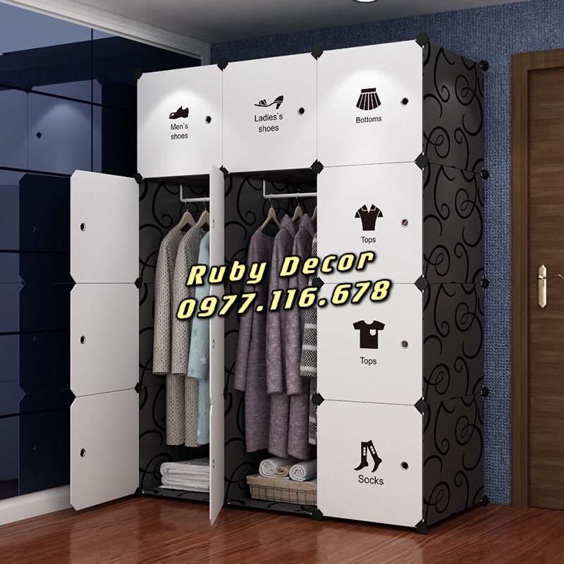 TỦ NHỰA LẮP GHÉP ĐA NĂNG 12 Ô SIZE TO, SÂU 47CM ( chọn mẫu theo phân loại hàng )