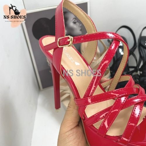 Giày cao gót Hoa Hậu đế đúp quai chéo 6 dây sang trọng, thời trang, cá tính 16cm - NS2201