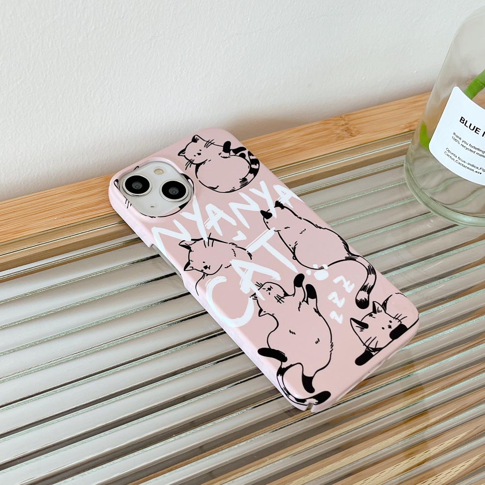 Ốp Điện Thoại Cứng Hình Mèo Cho iPhone X Xs Xr Xsmax 11 11ProMax 12 12Pro 12ProMax 13 13Pro 13ProMax 14 14Pro 14Plus 14ProMax