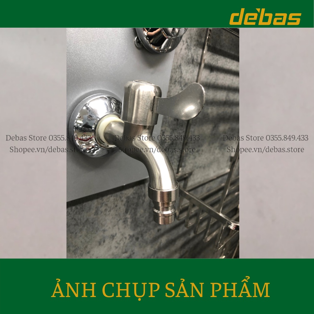Vòi tay gạt inox 304 vòi máy giặt vòi hồ romine chính hãng Debas V518