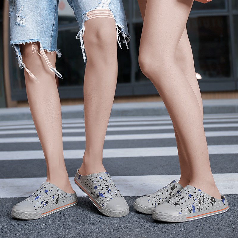 ✕✜✥Đôi Dép Sandal Phối Lỗ Thoáng Khí Chống Trượt Phong Cách Cổ Điển Thời Trang Mùa Hè Cho Nam Và Nữ
