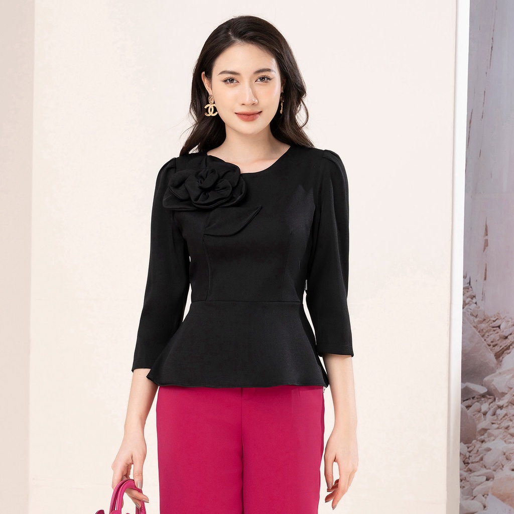 Áo Peplum Tay Bồng UK FASHION Thiết Kế Tôn Dáng Sang Trọng Chất Vải Nhập Hàn Cao Cấp NKSM2210003