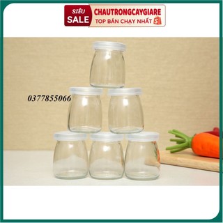 Hũ thủy tinh, lọ thủy tinh đựng sữa chua Yaourt, đựng gia vị đa năng cho bếp của gia đình loại to thể tích 200ml