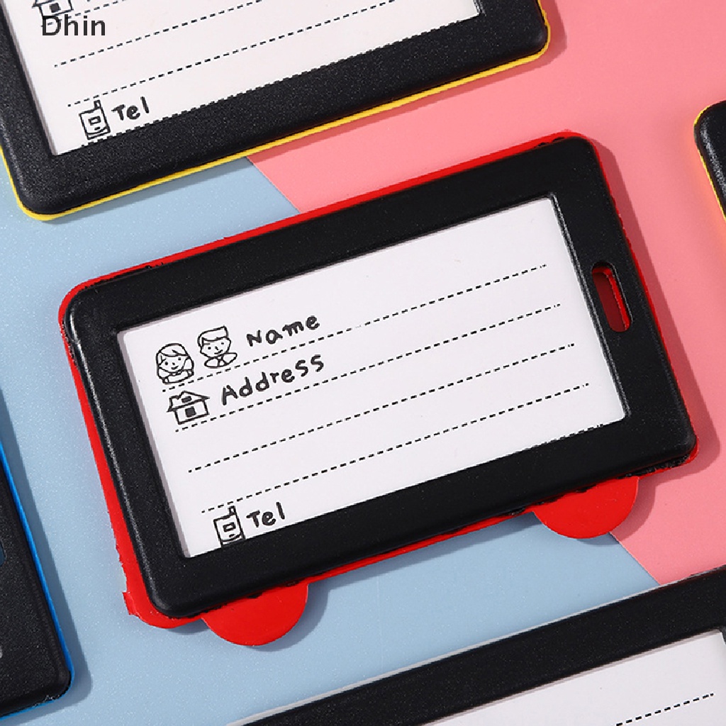 [Dhin] Thẻ Ghi Hành Lý Du Lịch Bằng Nhựa Silicon Họa Tiết Hoạt Hình Dễ Thương