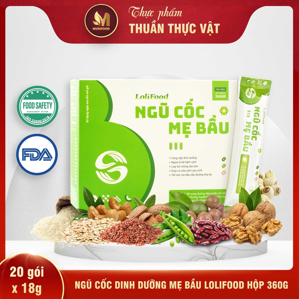Ngũ Cốc Dinh Dưỡng Mẹ Bầu Lolifood - Dinh dưỡng cho mẹ Sức khỏe cho bé (Dạng gói nhỏ tiện dụng hơn)