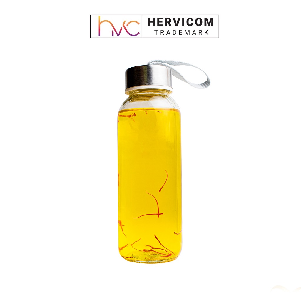Chai nước thủy tinh saffron Kingdom Herb cao cấp 500ml KQ