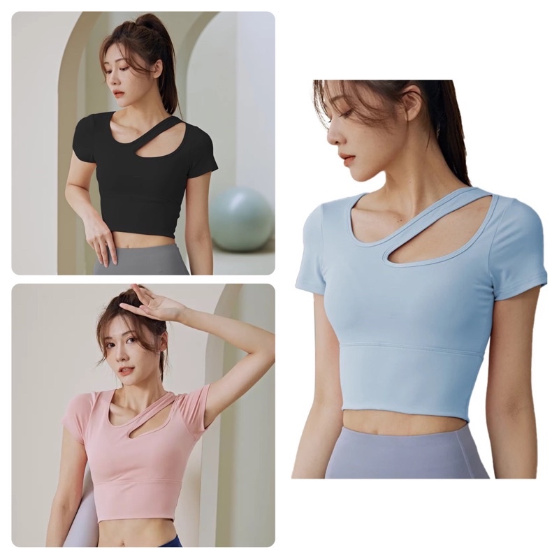 Áo Croptop Chuyên Tập Gym Yoga Có Sẵn Mút Ngực Ôm Sát Người