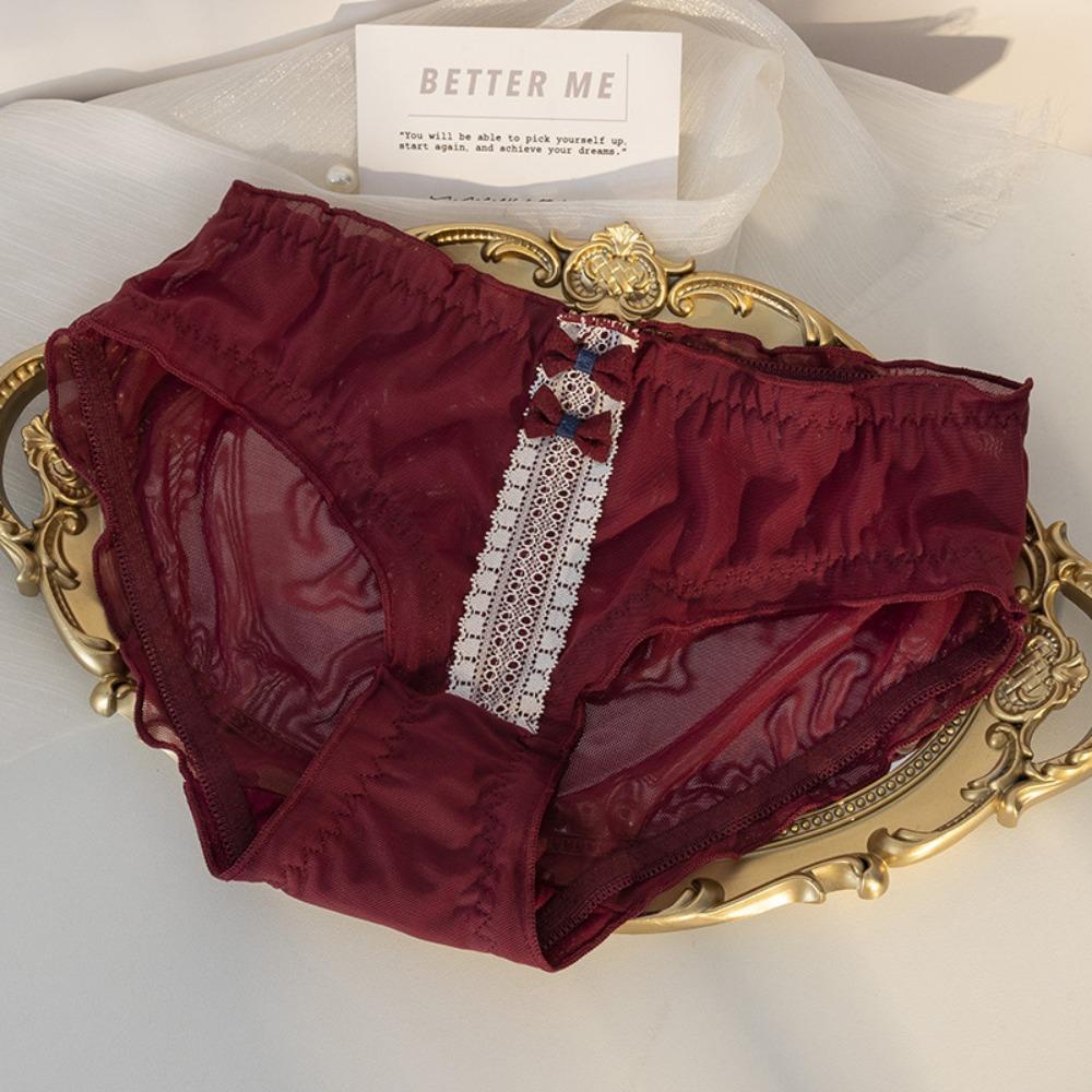 Quần Lót Cotton Không Đường May Thoáng Khí Đính Nơ Màu Sắc Xinh Xắn Cho Nữ