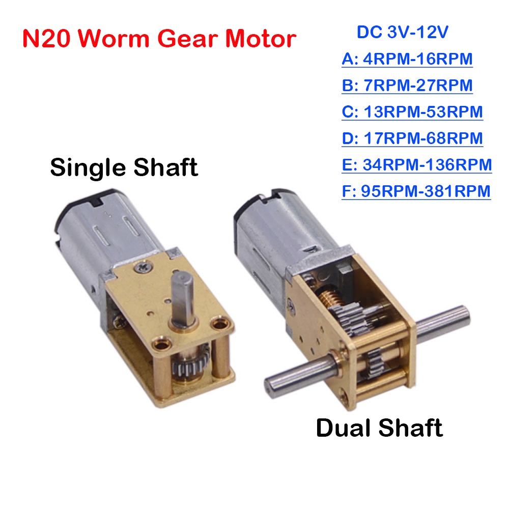 1 Chiếc N20 Tất Cả Kim Loại Gear Motor DC 3V-12V 4RPM-381RPM Tốc Độ Chậm Mô-men xoắn Cao Trục Kép Động Cơ Giảm Sâu Động Cơ Cho Robot Thông Minh