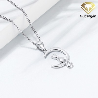 Dây chuyền bạc Ý 925 Huệ Ngân - MẶT TRĂNG và MÈO PP1833