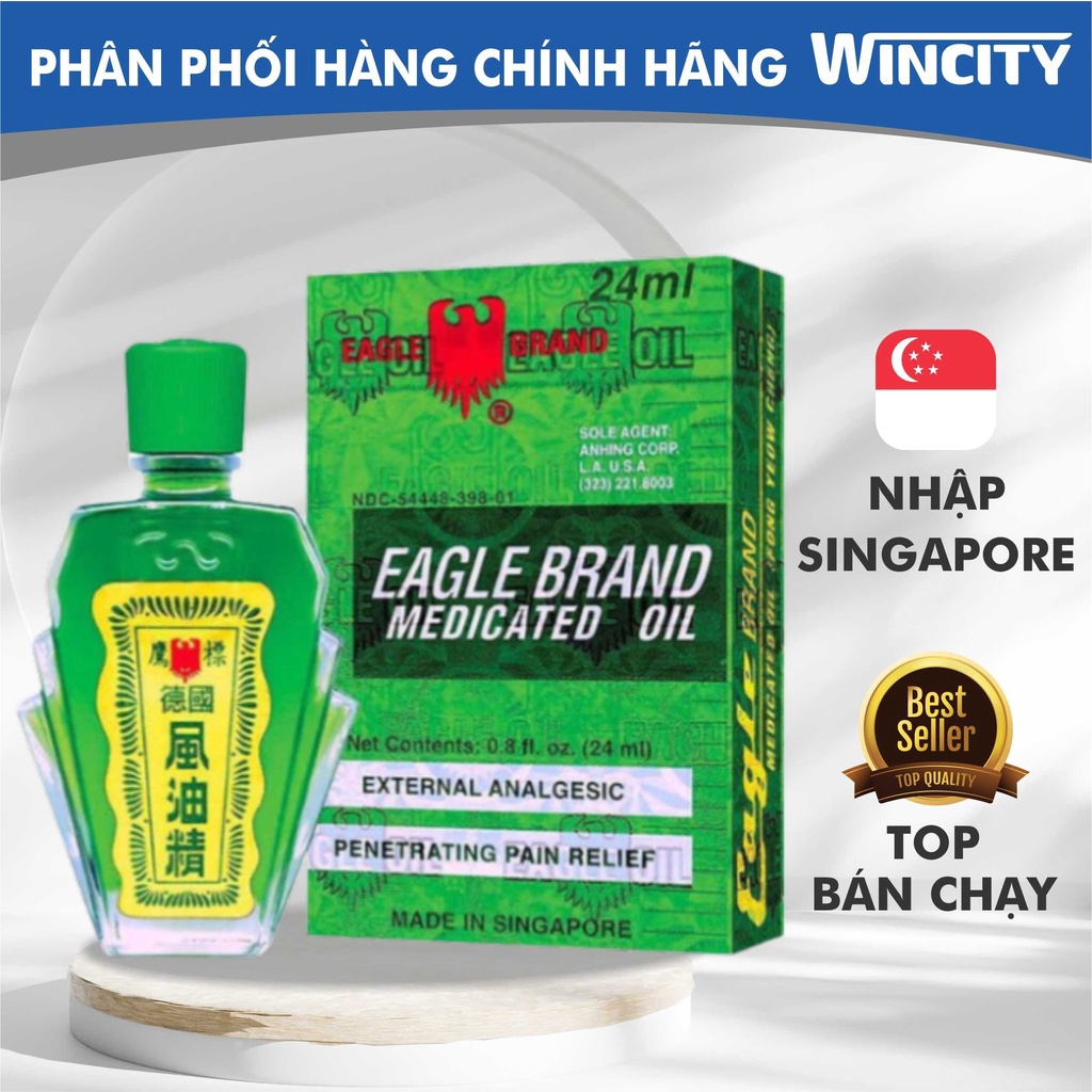 Dầu xanh con ó Eagle Brand 24ml -1 Nắp Singapore