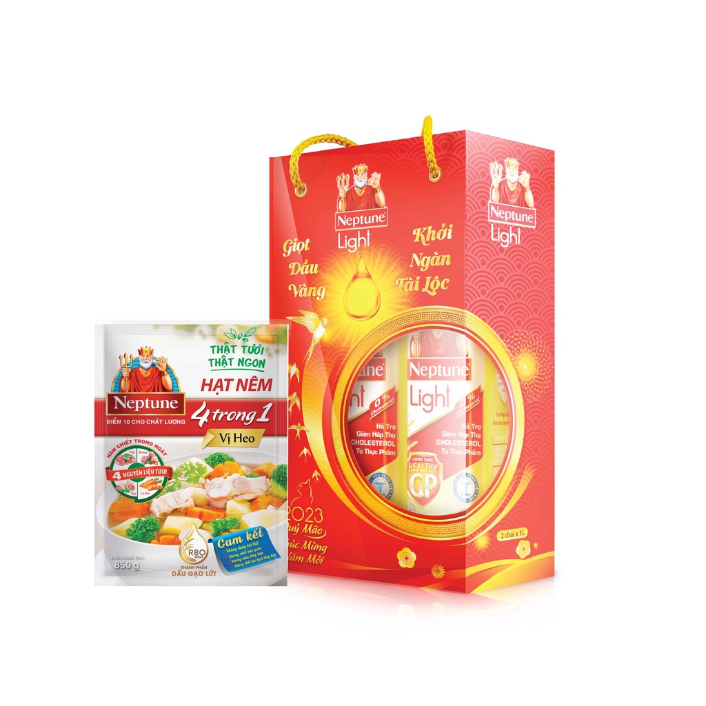 Combo Tết Đậm Đà Hộp quà Neptune & Hạt nêm Netune 850g