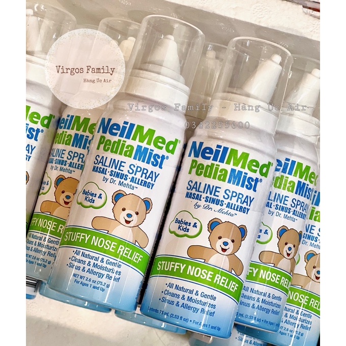 Xịt mũi cho bé NeilMed Pedia Mist Saline Spray 75ml date 2025
