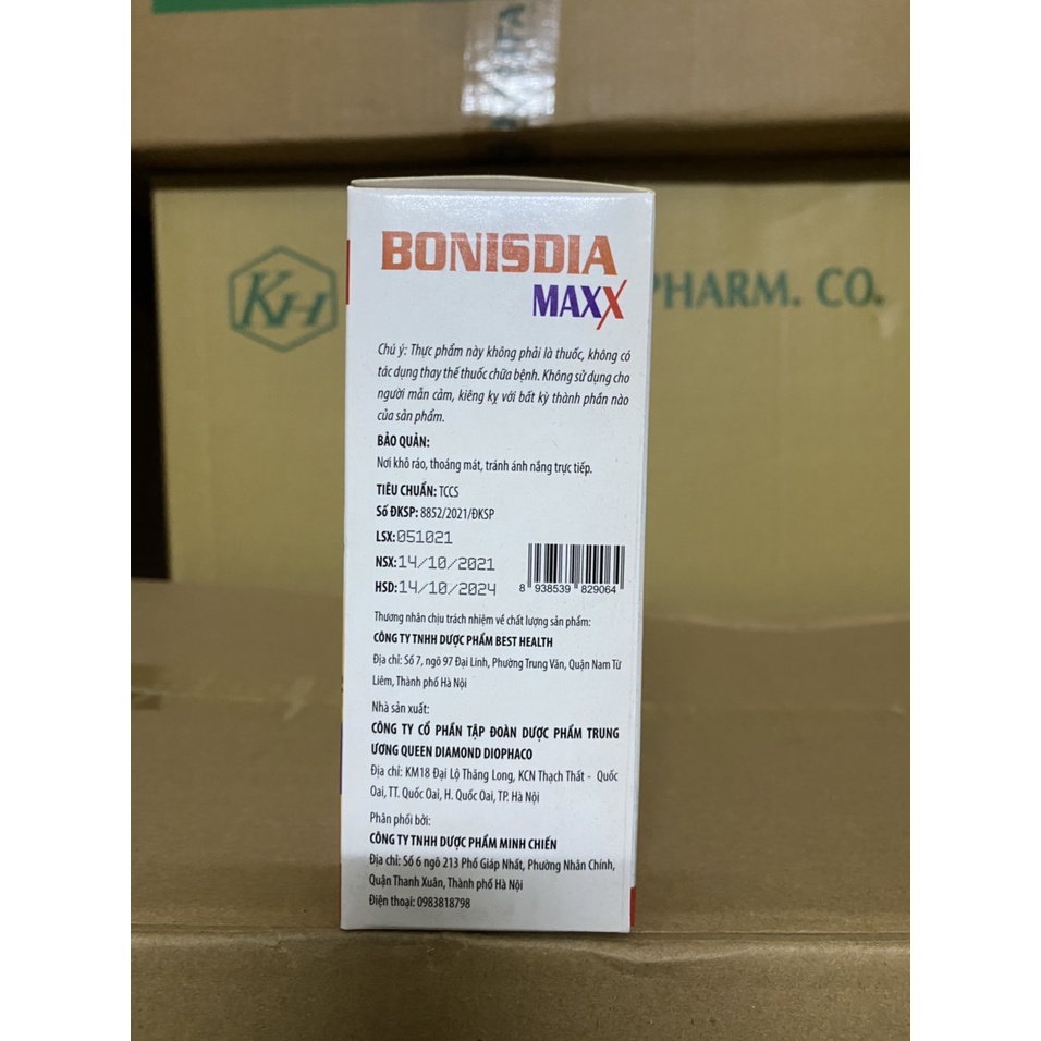 Viên uống Bonisdia Maxx -Hỗ trợ giảm tiểu đường, giảm nguy cơ biến chứng (Lọ 30 viên)