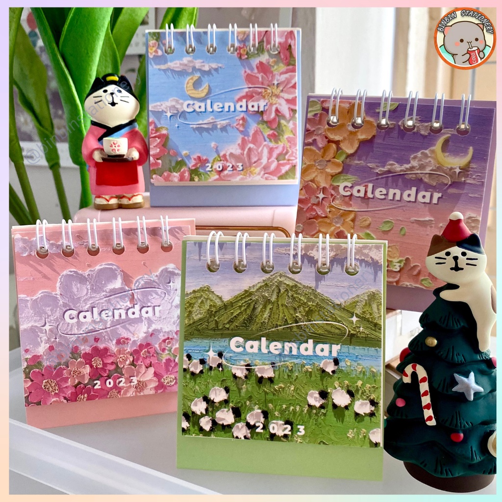 Lịch để bàn mini Spring Holiday, ghi chú tiện lợi, dễ gấp gọn CL2023
