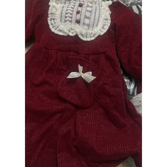 VÁY NHUNG ĐỎ KÈM TÚI ĐEO SIZE ĐẠI CHO BÉ
