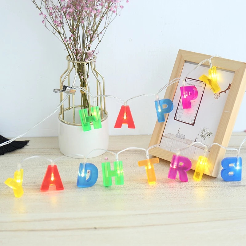 Dây Đèn LED Chữ Happy birthday Độc Đáo Dùng Trang Trí Nhà Cửa / Tiệc Sinh Nhật