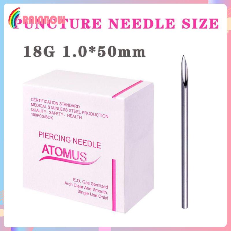 Bộ 100 Kim Xỏ Khuyên Bằng Thép Không Gỉ Hahaha1 12 / 14 / 16 / 18 / 20G
