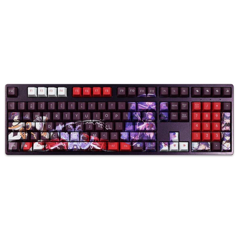Raiden Shogun Keycaps Cherry Profile Genshin Beelzebul PBT Dye Sub Cơ Keycap