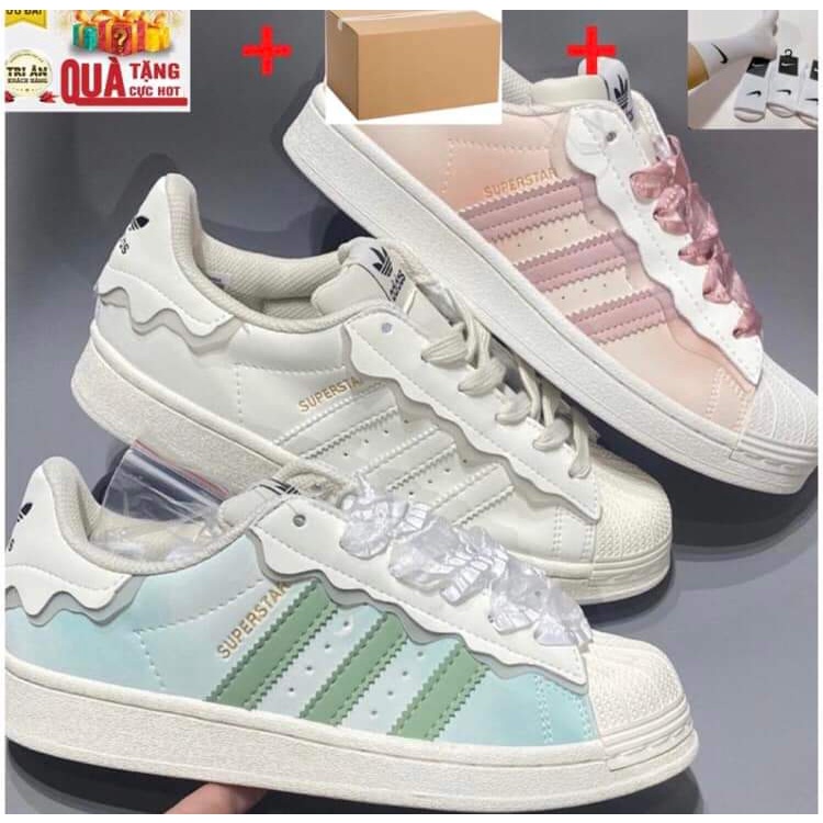 tuyettuyet.326 Giày thể thao adidas superstar sò xanh bản đẹp mẫu mới 2022 full box - giấy gói