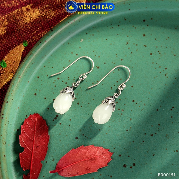 Bông tai hoa ngọ c lan chất liệu bạc Thái 925 thời trang phụ kiện trang sức nữ Viễn Chí Bảo B000151