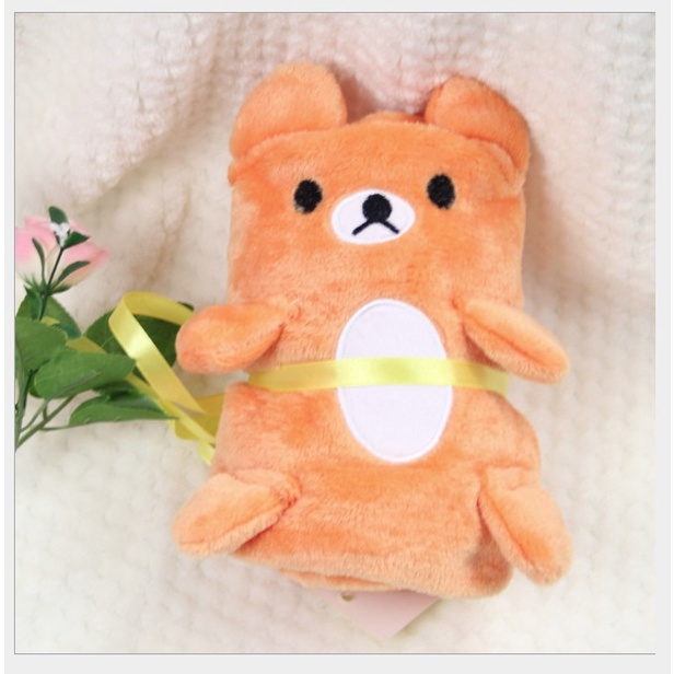 Chăn Lông Tuyết Hình Thú Mềm Mịn Nhiều Hình Dễ thương Cho Bé,Mền Gấp Gọn kích thước 100cm x 80cm thích hợp đi du lịch