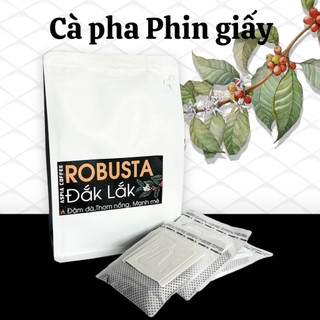 Cà phê nguyên chất phin giấy, cafe rang mộc, gu truyền thống, tiện lợi, thơm ngon, đậm đà, 10gram cà phê bột/ phin giấy
