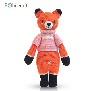 Cáo Foxxie đứng L - Thú bông len Bobi Craft - Đồ chơi an toàn Quà tặng bé