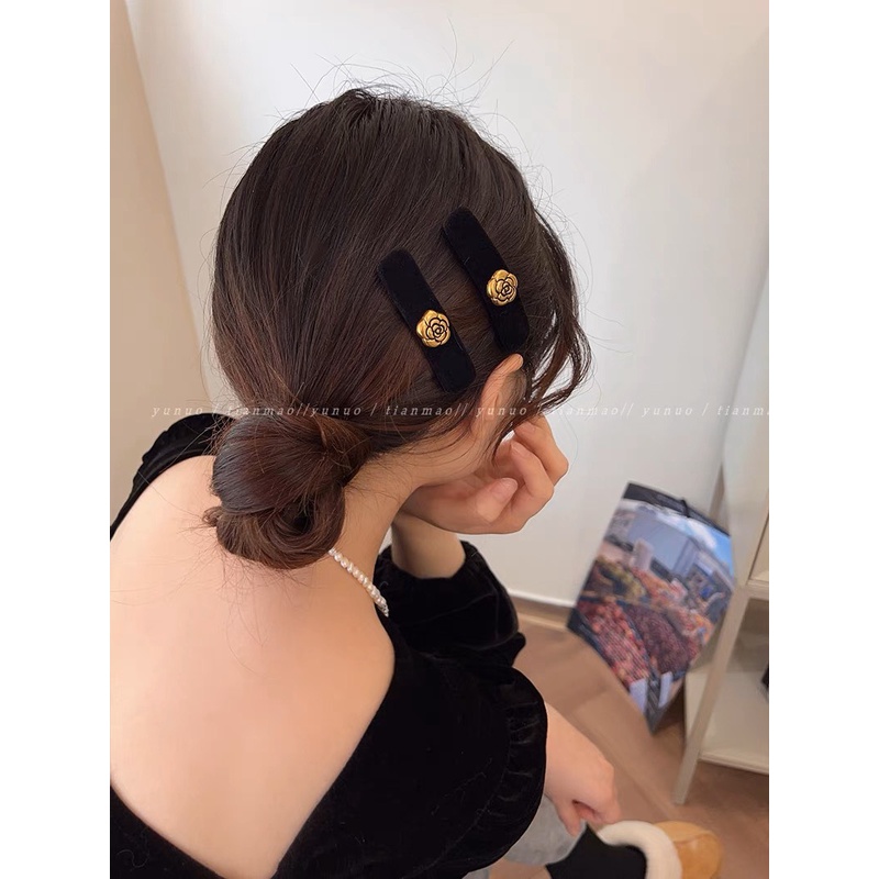 Kẹp tóc vải nhung biểu tượng hoa xinh xắn Kẹp tóc nhỏ gọn kẹp mái