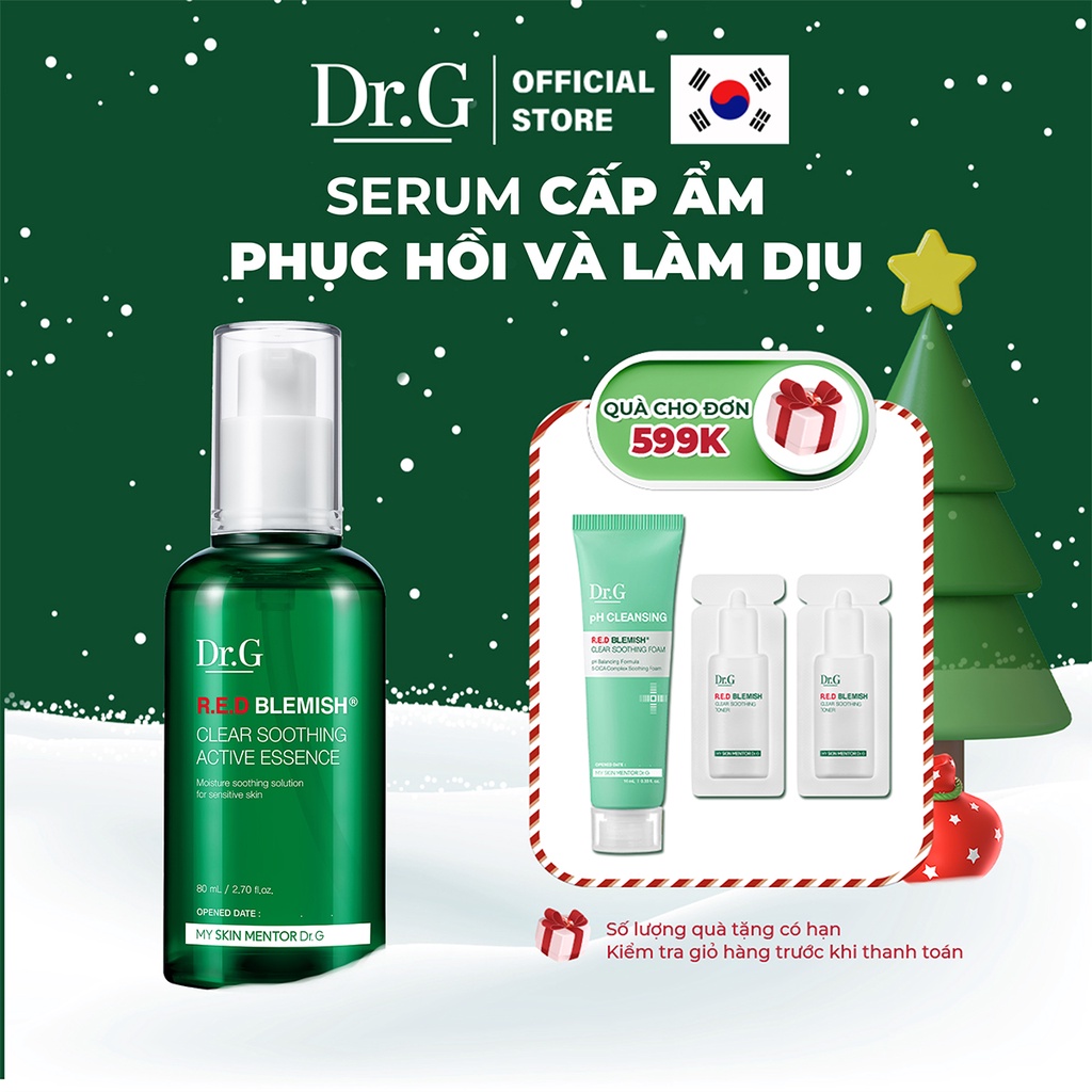 Dr.G Tinh chất làm dịu, phục hồi da và làm đều màu da R.E.D Blemish Clear Soothing Active Essence 80ml