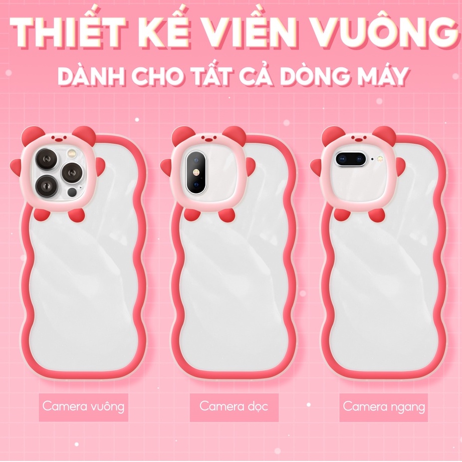 Ốp lưng iphone viền gấu lượn sóng Chuppy Luck Duck 6/6plus6s6splus/7/7plus/8/8plus/x/xr/xs/11/12/13/pro/max/plus/promax