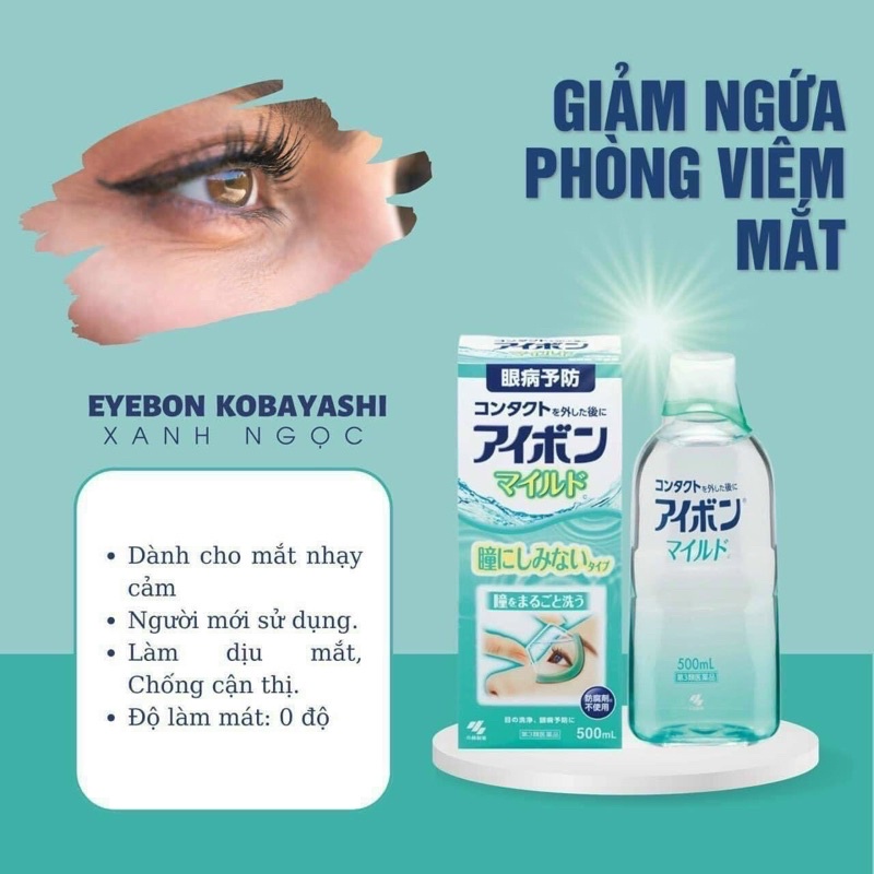 Eyebon w vitamin nước rửa mắt Nhật bảo vệ giác mạc 500ml