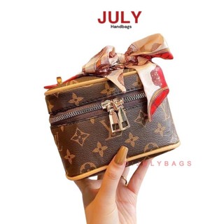 Túi đựng mỹ phẩm Túi nữ đựng đồ trang điểm xách tay size 18 hình hộp họa tiết bắt mắt 2021