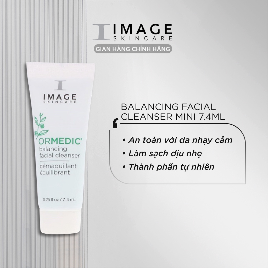 Sữa rửa mặt làm dịu da Image Skincare Ormedic Balancing Facial Cleanser Mini 7.4ml