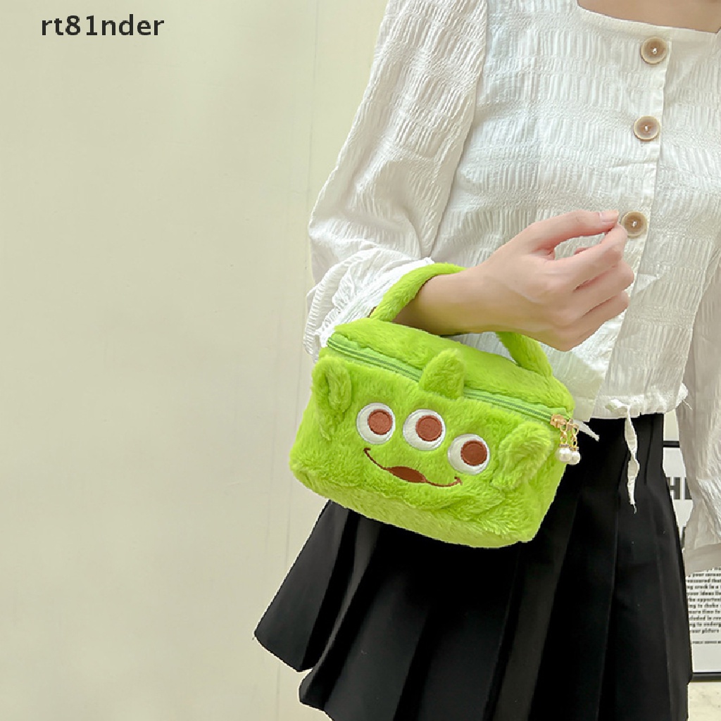 Rt Túi Đựng Mỹ Phẩm Xách Tay Bằng Lông Nhung Họa Tiết Hoạt Hình Anime Dễ Thương Dành Cho Học Sinh Nữ