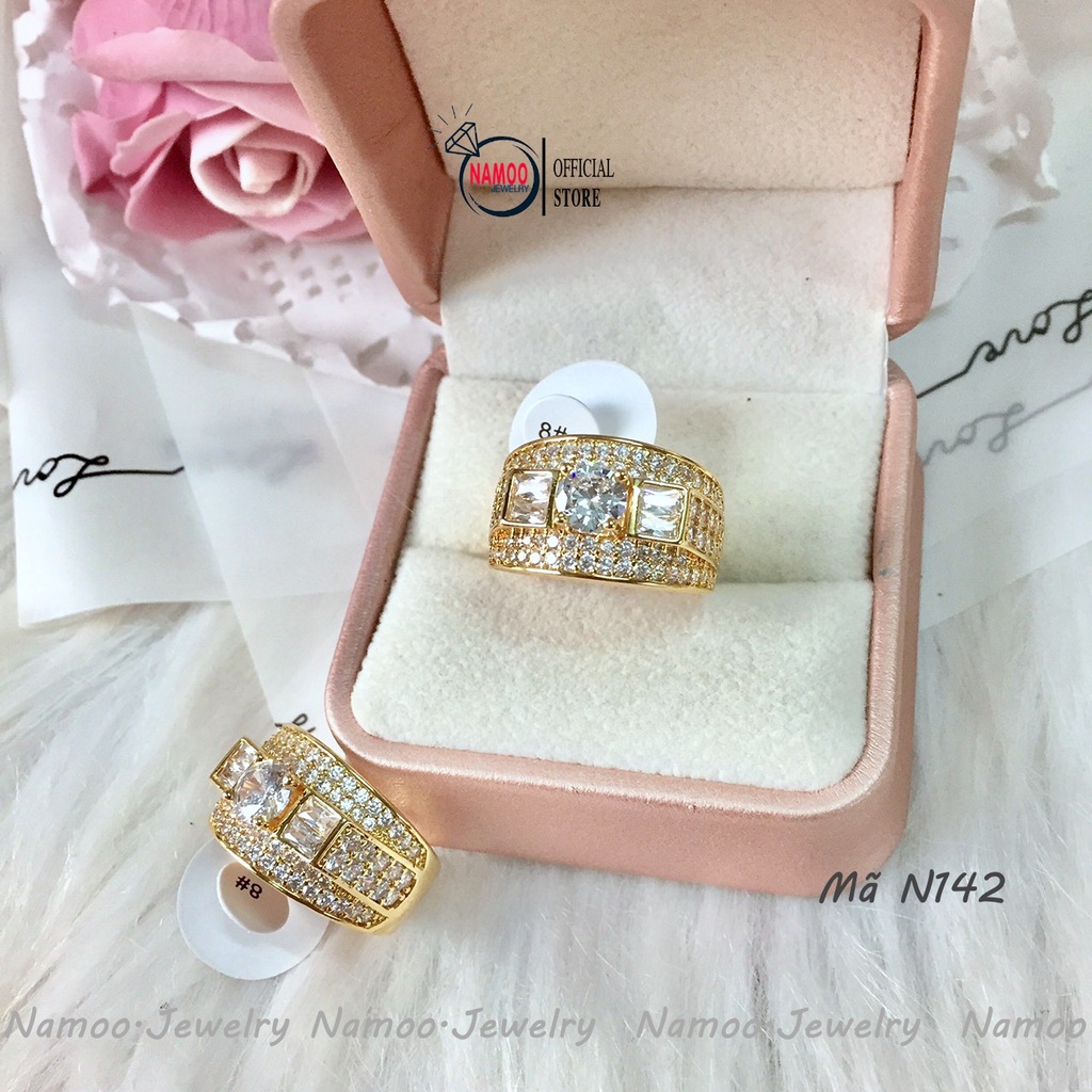 Nhẫn N142 Đính Đá Thiết Kế Sang Trọng, Phong Cách Mạnh Mẽ Cho Nam Giới Namoo Jewelry