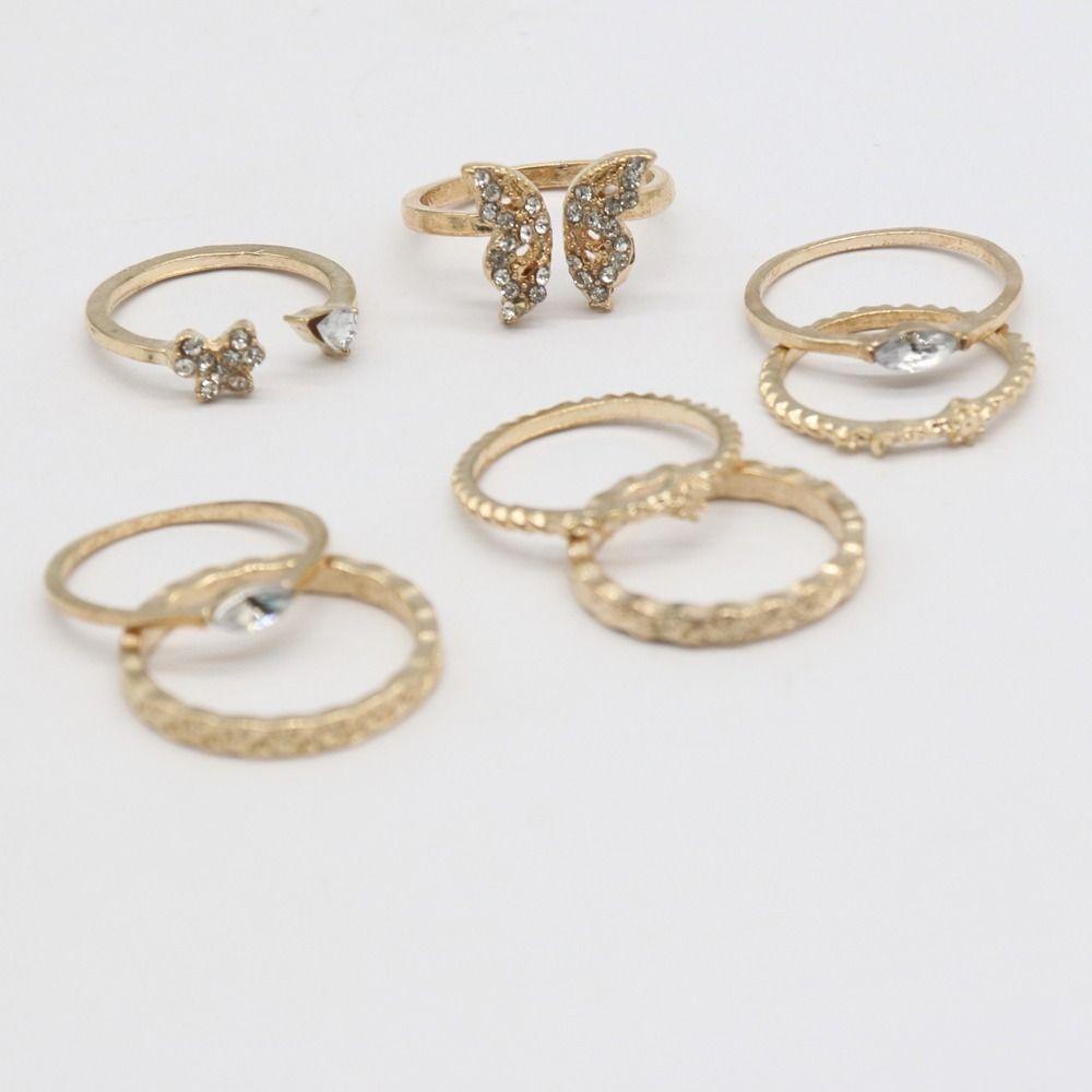 Bộ Nhẫn Thắt Nơ Trái Tim Đơn Giản Tinh Tế Cho Nữ|Nhẫn Hở Phong Cách Ins Thời Trang