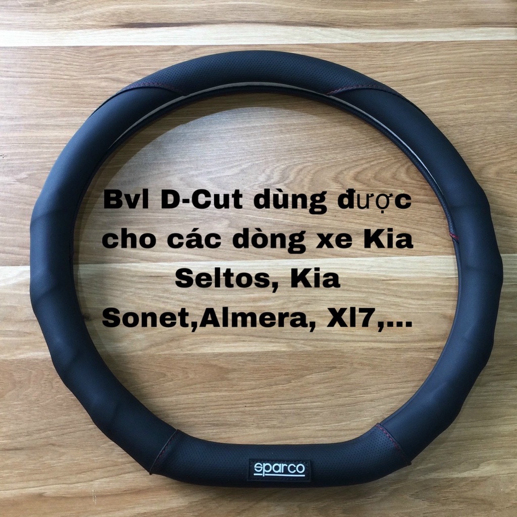 Bọc vô lăng D-Cut Sparco F1 cho xe elentra, Seltos, Suzuki XL7,... Bọc vô lăng da Pu cao cấp mềm mại chắc tay lái