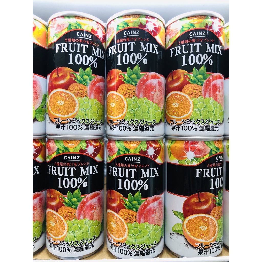 1 lon Nước ép trái cây Nhật mix hiệu CAINZ - Tự nhiên 100% - LON 200 ML