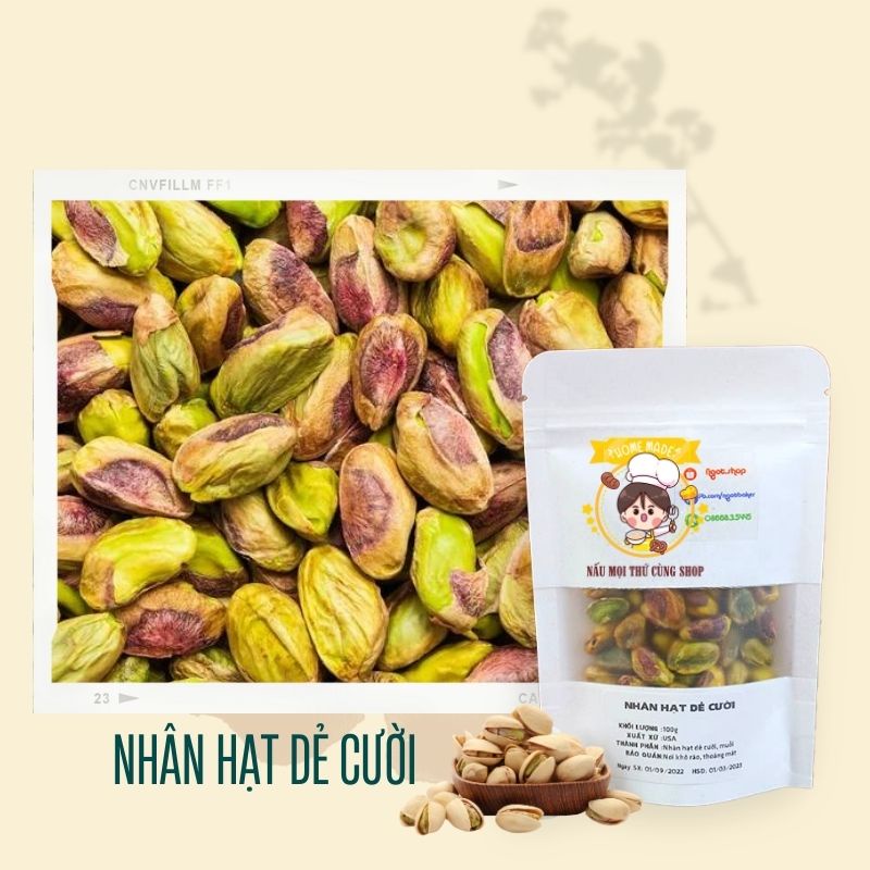 Nhân hạt dẻ cười loại đặc biệt, nguyên liệu làm kẹo nougat trang trí bánh 100g