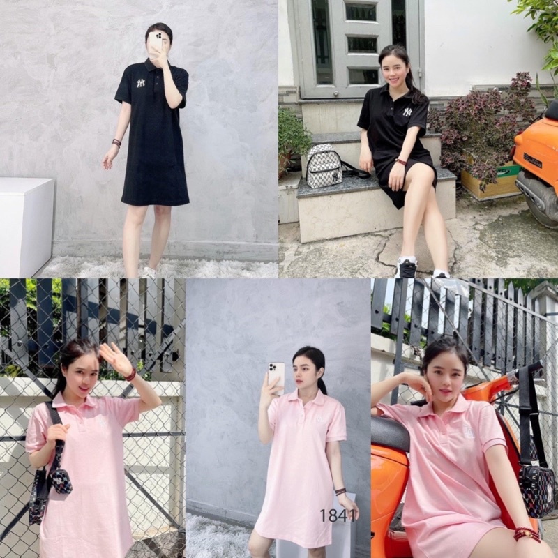 (ảnh thật) Váy monogram polo logo to hàng chuẩn 1:1 sẵn 2 màu