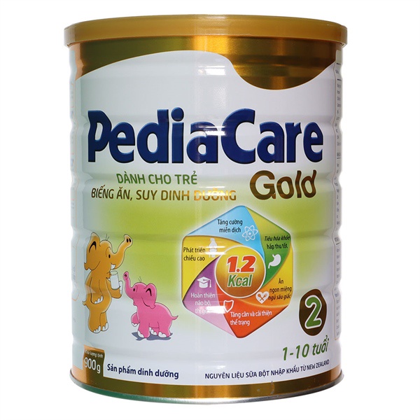 Sữa bột PediaCare Gold số 2 lon 900g (Dành Cho trẻ từ 1-10 Tuổi) Mẫu Mới