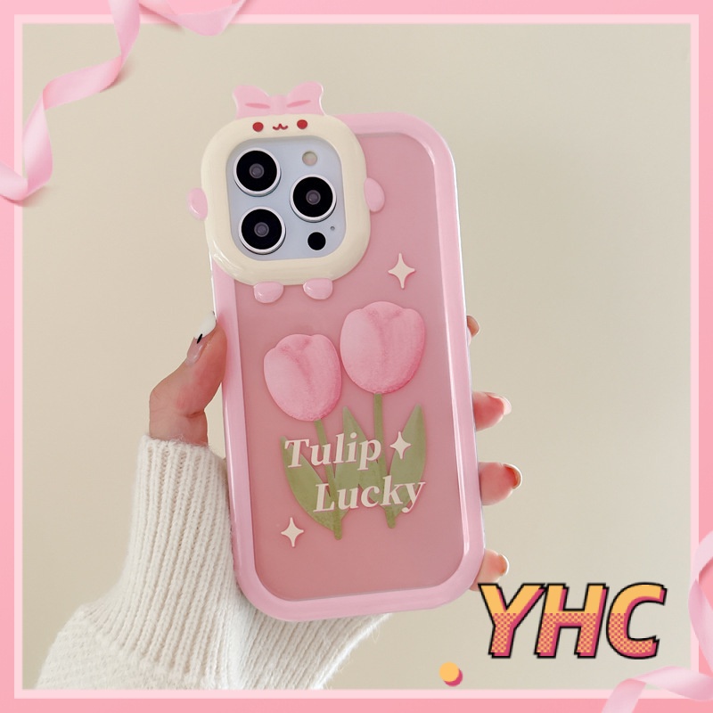 Ốp iPhone Vỏ điện thoại di động của quái vật nhỏ hoa tulip tươi 6 / 6S / 6splus / se / 7 / 7plus / 8 / 8plus / X / xs / xsmax / 11 / 12 / 13 / 14  pro max-6001