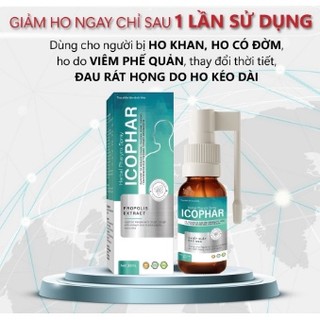 Xịt họng giảm ho Herbal Pharynx ICOPHAR - Giảm ho, giảm đờm, giảm đau rát họng, ngứa họng - Chai 30mL