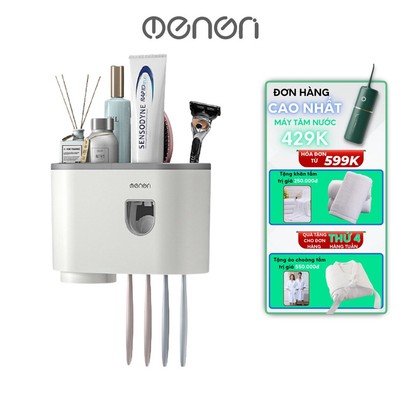 Bộ nhả kem đánh răng tự động OENON Đồ dùng phòng tắm, kệ đựng bàn chải đánh răng dán tường