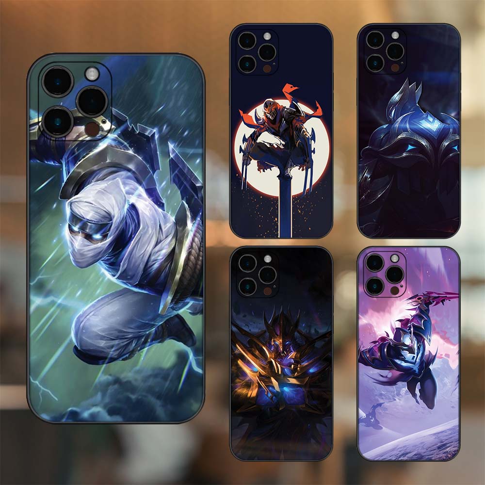 Ốp lưng iPhone 12 Pro Max dẻo đen cạnh vuông in hình Zed Liên Minh Huyền Thoại