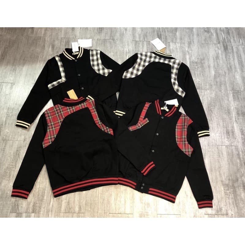 Áo Khoác Nỉ Bomer Mix Viền MCQ- Áo Bomber Dạ Nỉ MCQ Cho Nam