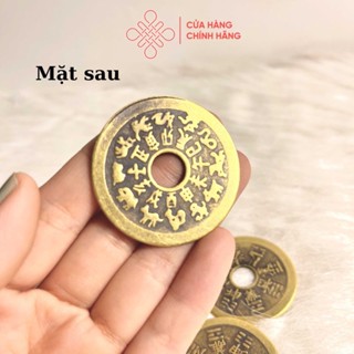  Xu Thái Tuế 12 con giáp phong thuỷ hoá giải 4cm xu trấn trạch chi bảo bằng đồng 